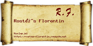 Rostás Florentin névjegykártya